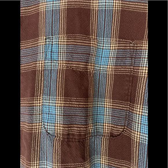 J Crew Men’s Large Long Sleeve Shirt Blue & Brown - Picture 5 of 8